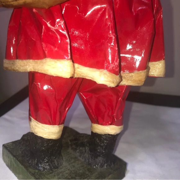 Vintage Paper Mache Santa Sack Bell Wooden Base 14.5” Tall - Picture 7 of 14
